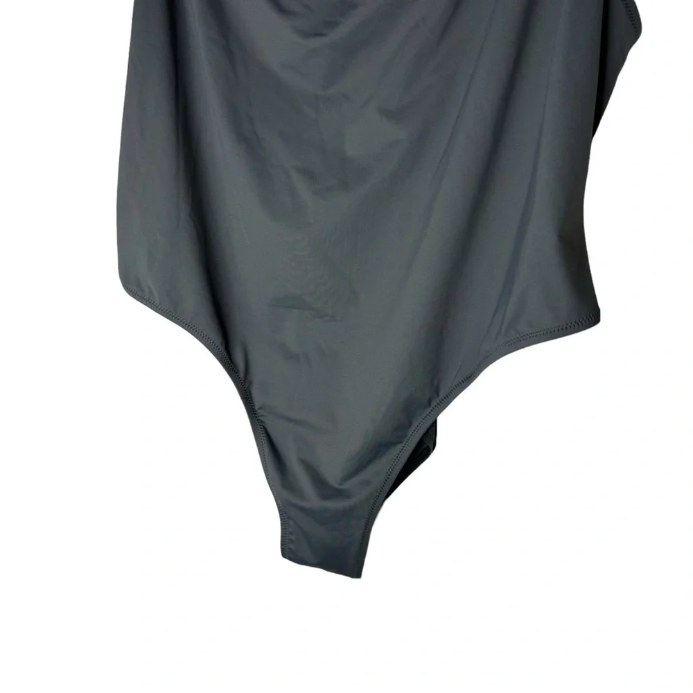 Skims Scoop Neck One Piece Swimsuit in Gunmetal Grey 4X